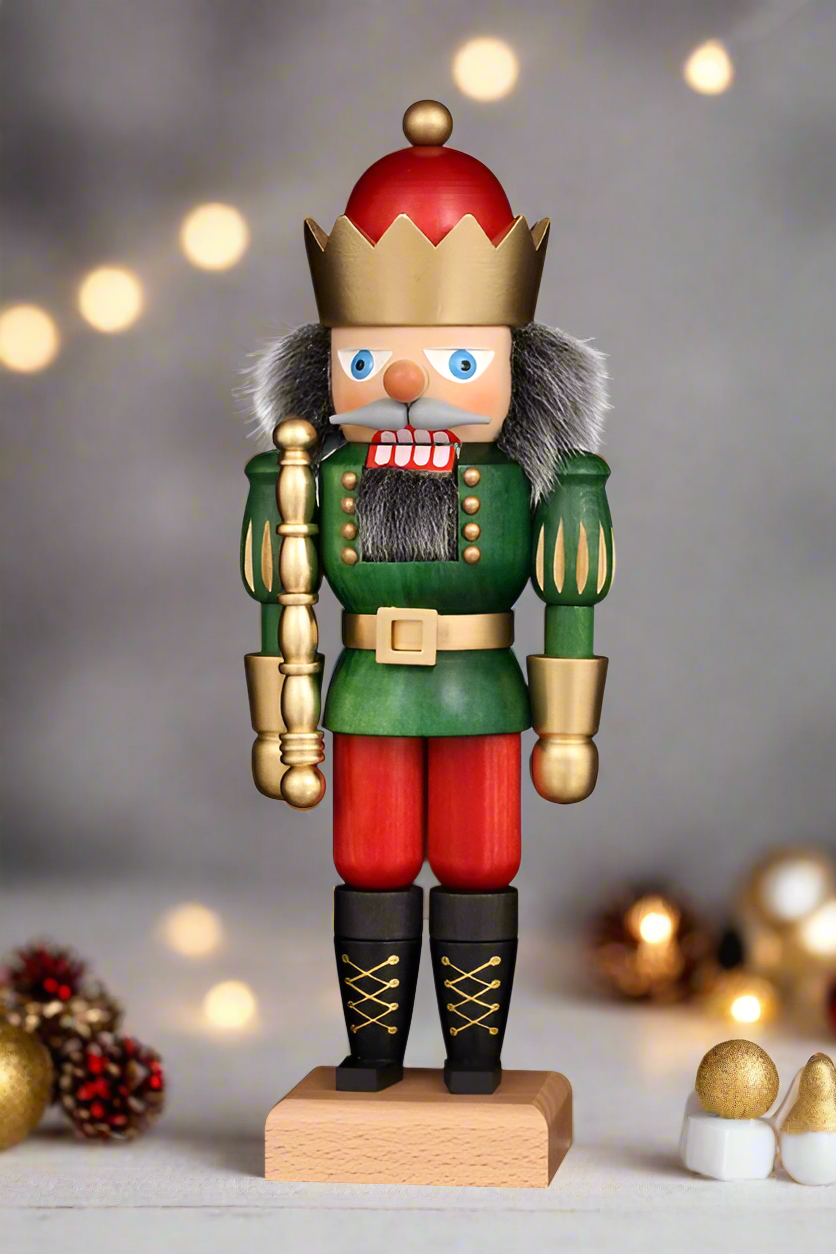Nutcracker (Small) - King with Gloss Green Coat